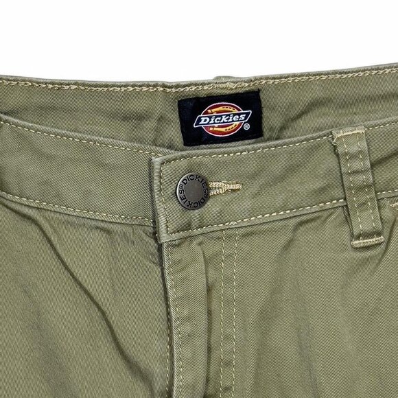 Dickies Army Green Cargo Shorts High Waisted - Picture 3 of 5